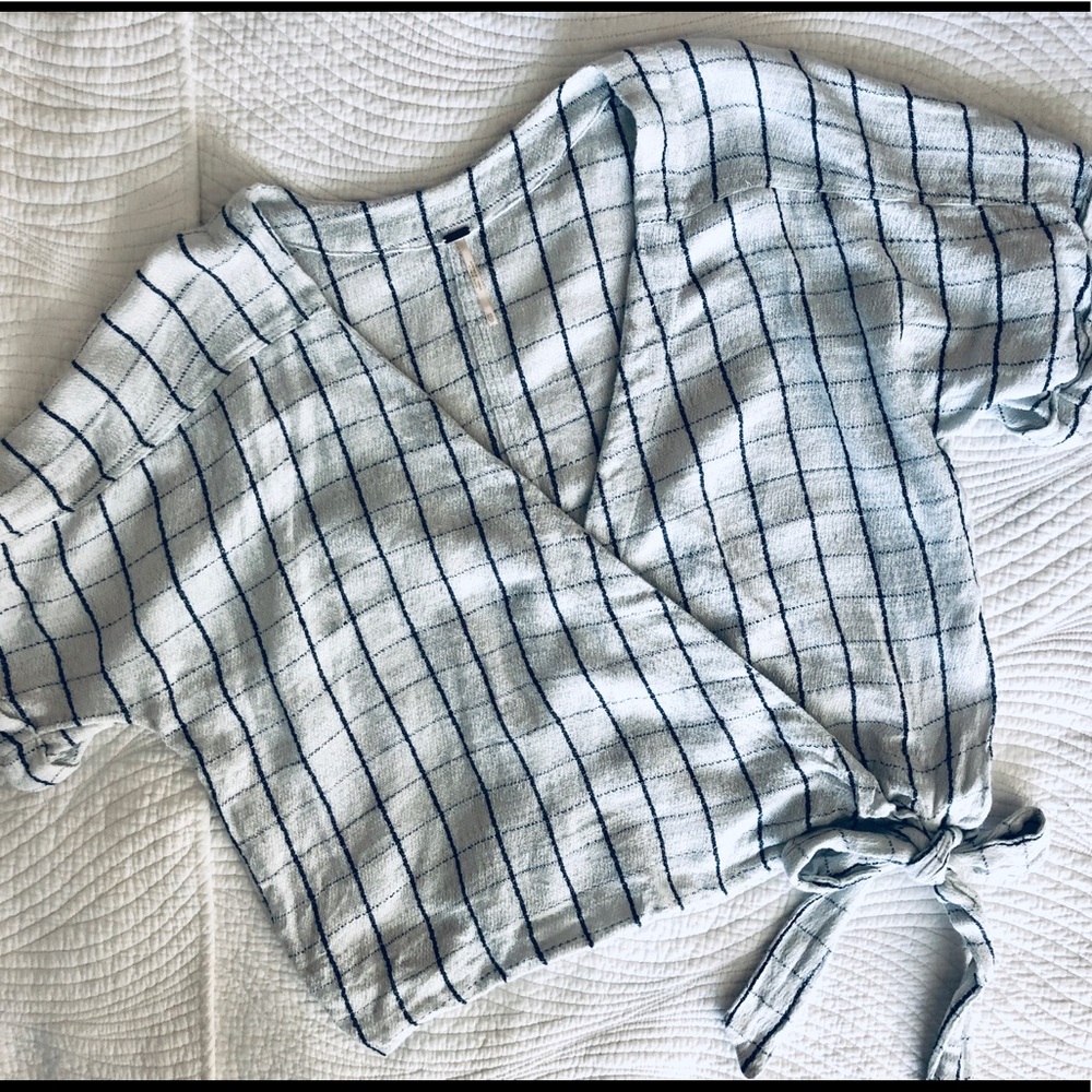 Free people cropped tie linen top